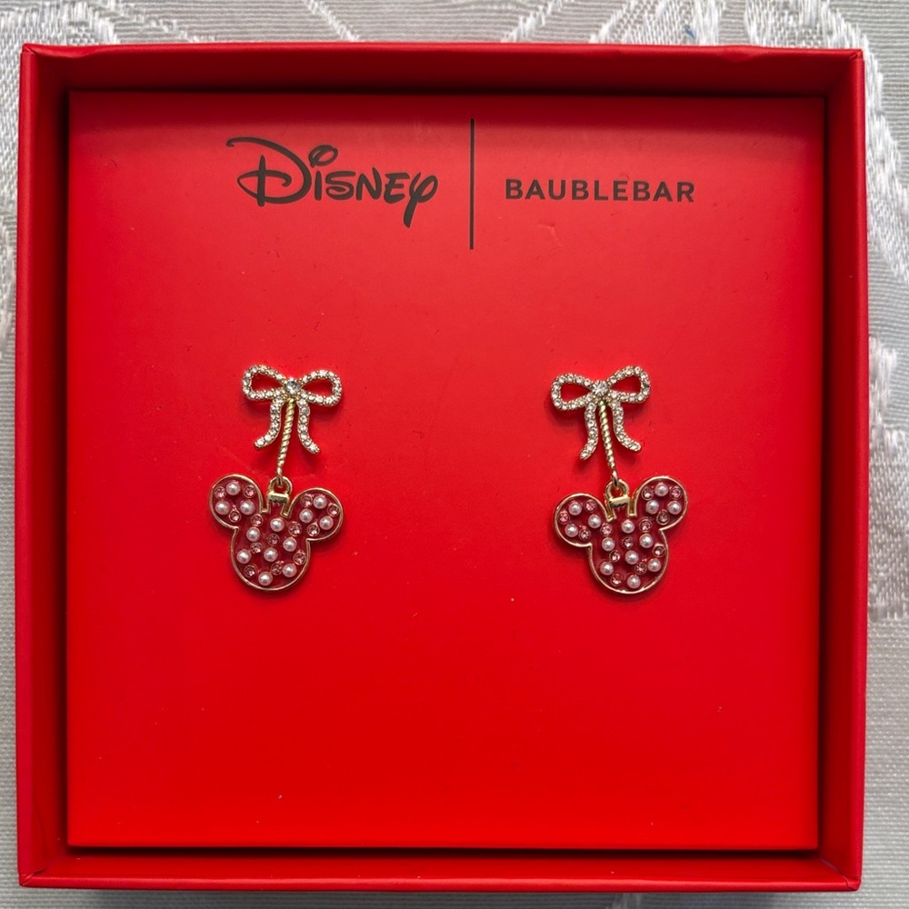 Disney x BaubleBar Mickey Mouse Bow Drop Earrings
